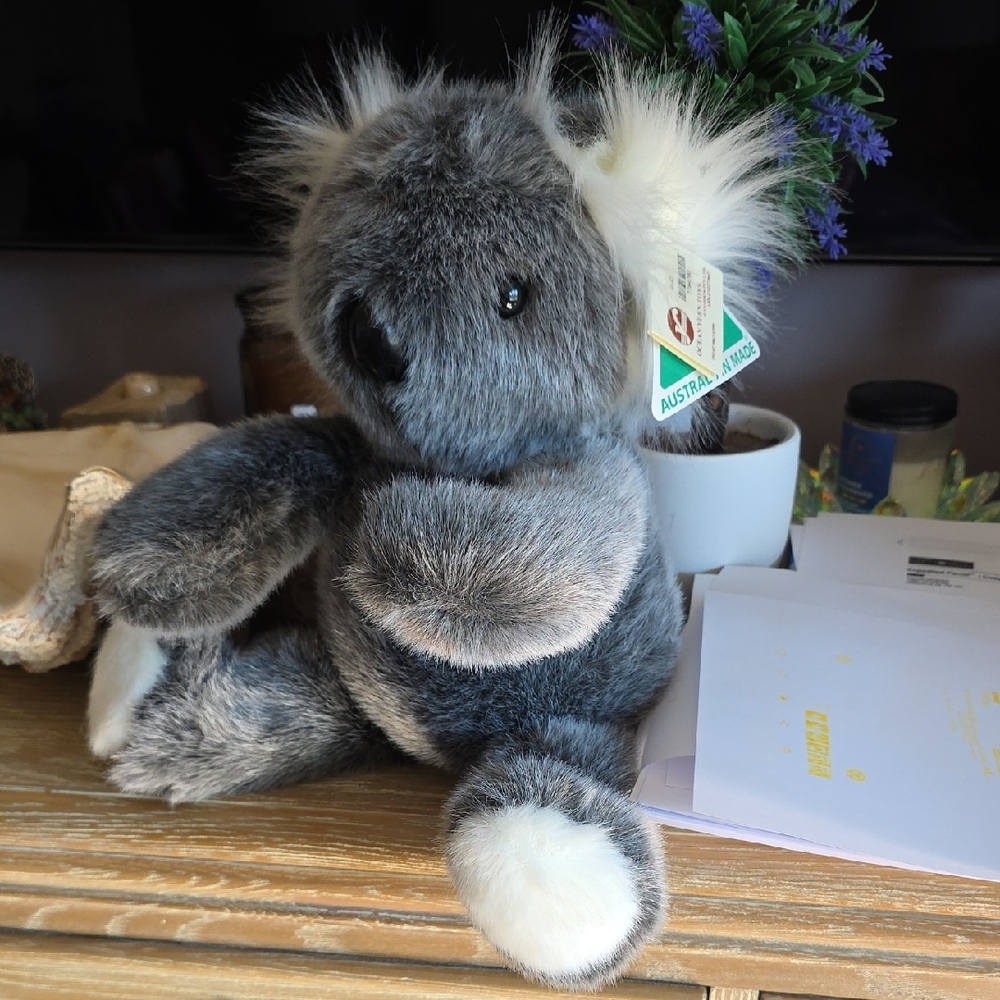 Plush Grey and White Koala Soft Toy - Small Pets Plush Australian